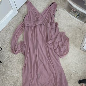 TFNC Maternity exclusive wrap front midi dress with tie back in pink US size 10